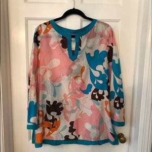 XL silk and cotton tunic top